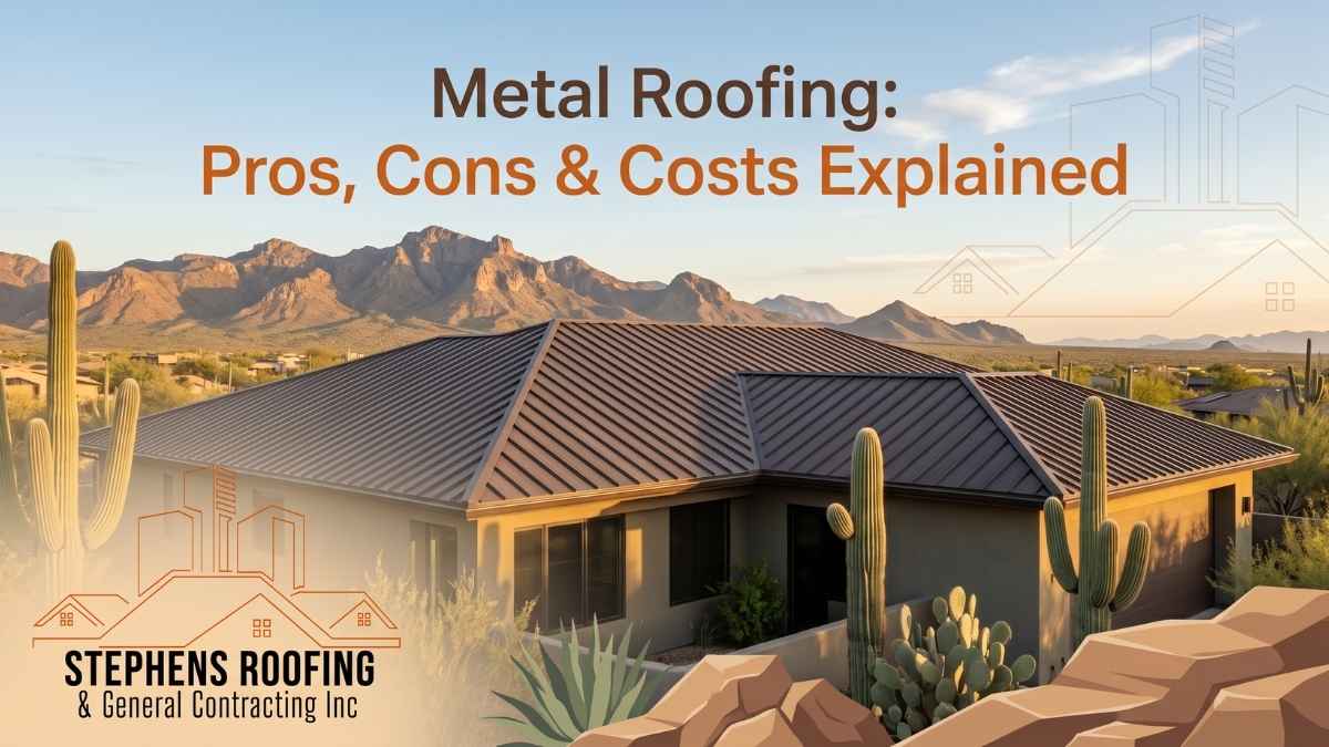 A modern Phoenix home with a standing-seam metal roof