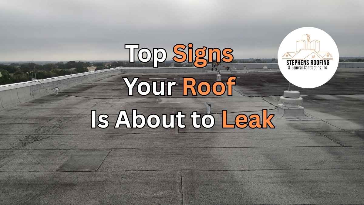 Water stain on a ceiling signaling an early roof leak